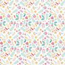 Cotton fabric PercaleSmall flowers and leaves – pink/yellow,  thumbnail number 1