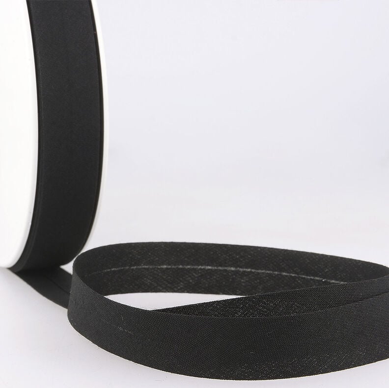 Bias binding Polycotton [20 mm] – black,  image number 1
