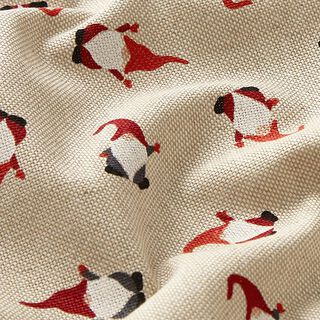 Decor Fabric Half Panama mini gnome – natural/red, 