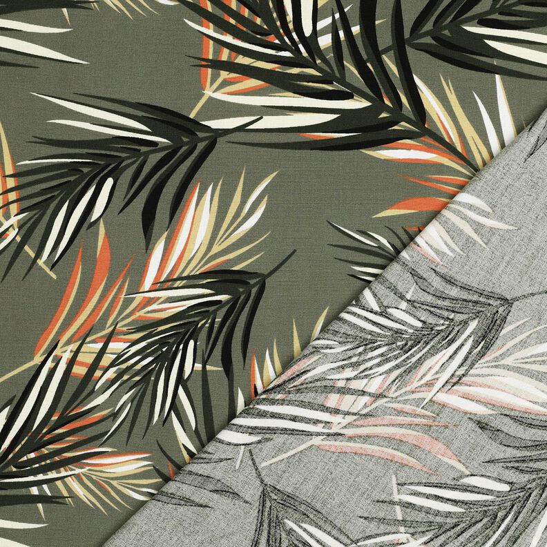 viscose fabric Stretch Palm Fronds – light khaki/terracotta,  image number 4
