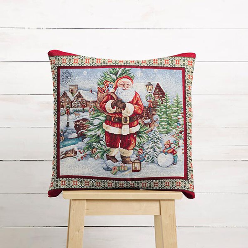Panel Tapestry Fabric Christmas visit – carmine, image number 5