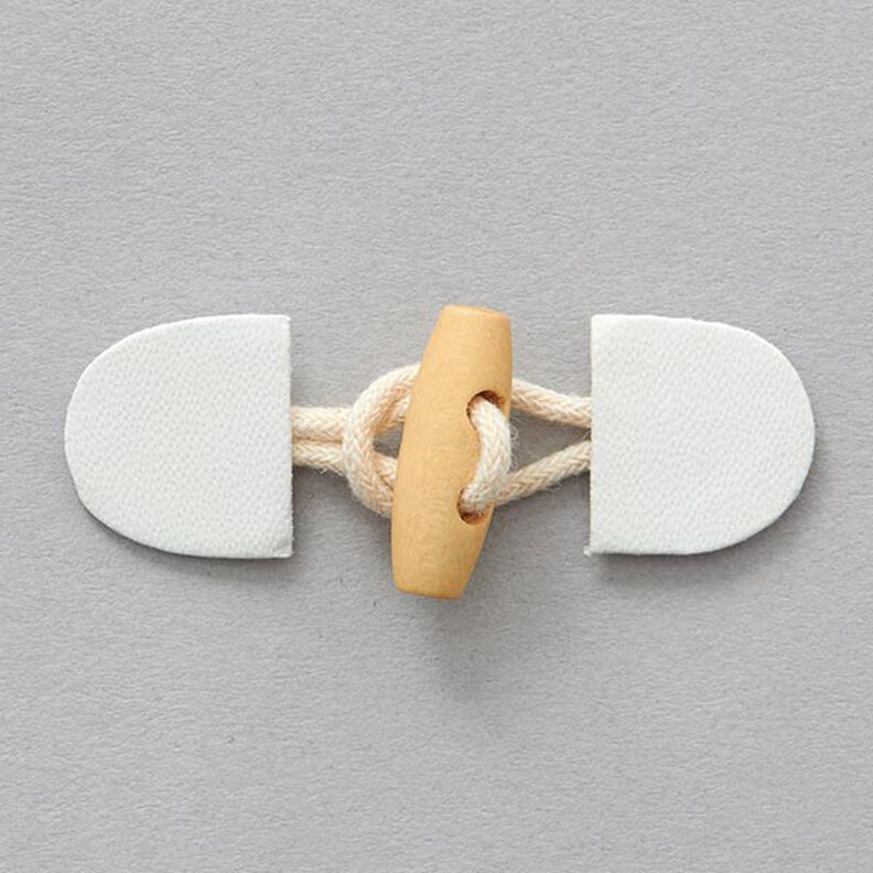 Duffle Coat Fastener [ 55 mm ] – white,  image number 1