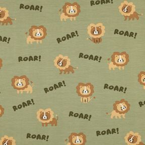 Cotton Jersey Lion | Poppy Fabrics – pistachio/fawn, 