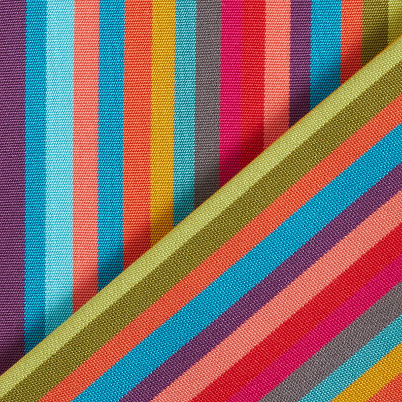 Outdoor Deckchair fabric Longitudinal stripes 45 cm – raspberry/aqua blue,  image number 5