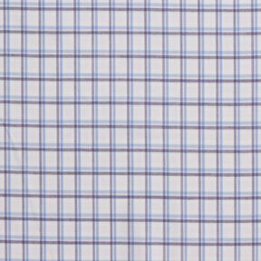 Shirt fabric offset check – white/light blue, 