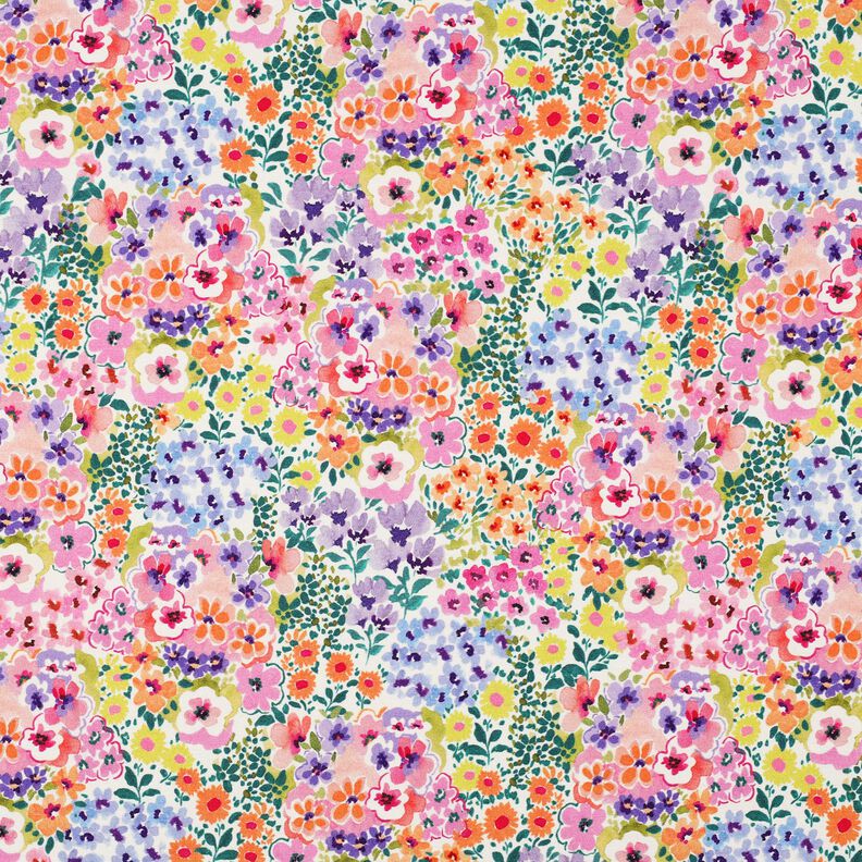 Cotton Jersey sea of flowers Digital Print | Poppy Fabrics – ivory/colourful,  image number 1