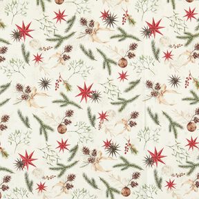 Decor Fabric Jacquard Lurex Fir Branches – natural/gold, 