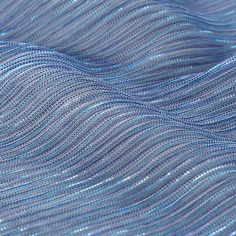 Transparent pleated glitter stripes – blue,  image number 2