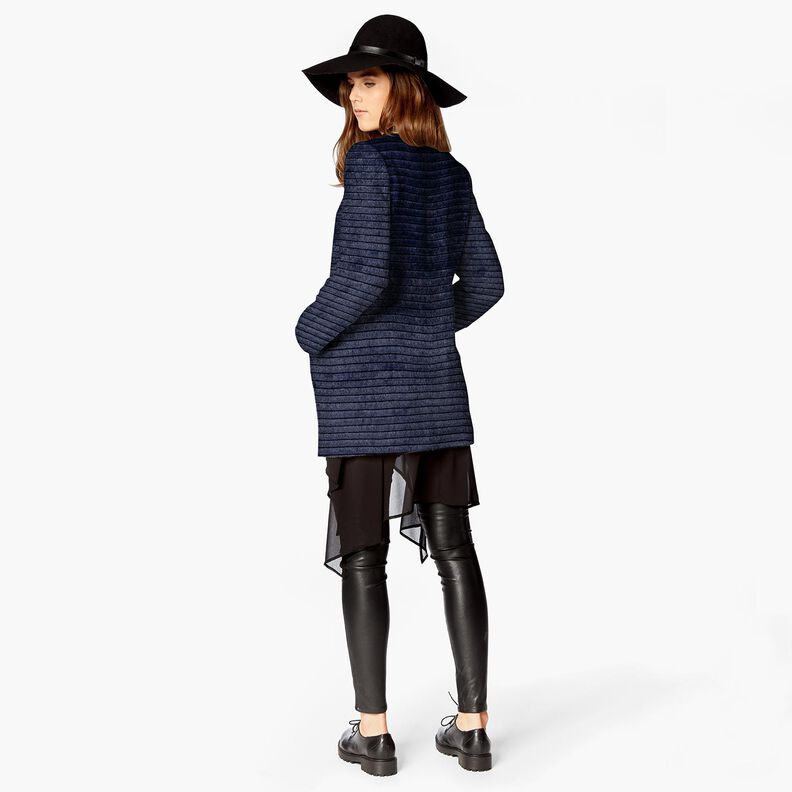 Faux fur wide horizontal stripes – midnight blue, image number 5