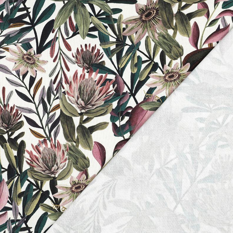 Decor Fabric Canvas ornate flowers – ivory/dark pine,  image number 4