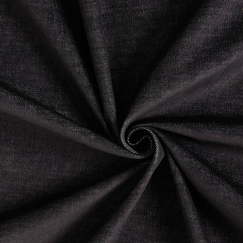 Stretch fine denim look corduroy – black,  image number 1