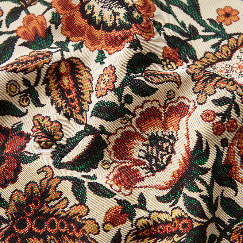 Decor Fabric Tapestry Fabric Retro floral – light beige/copper, image number 2