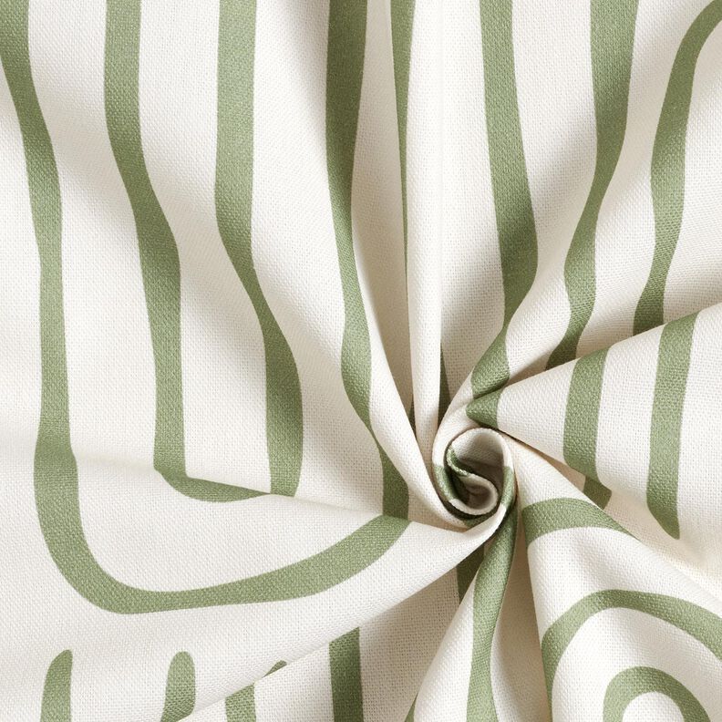 Decor Fabric Half Panama abstract striped pattern – pine/natural,  image number 3