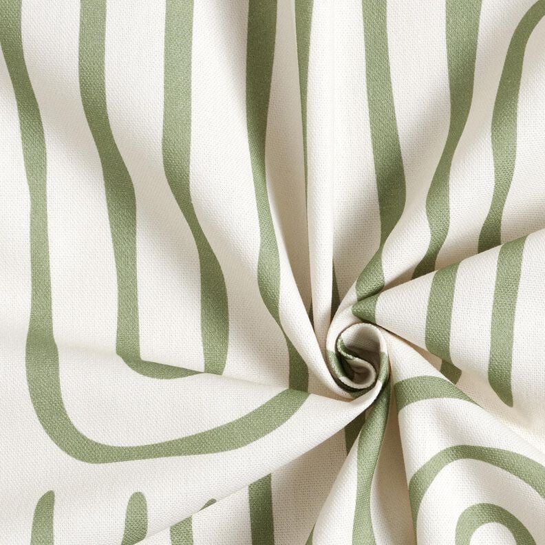 Decor Fabric Half Panama abstract striped pattern – pine/natural, image number 3