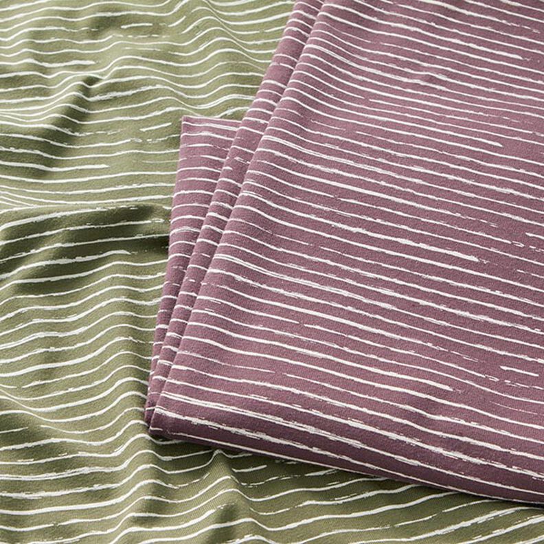 Cotton jersey scribble stripes – aubergine,  image number 5