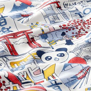 Cotton cretonne Manga – white, 