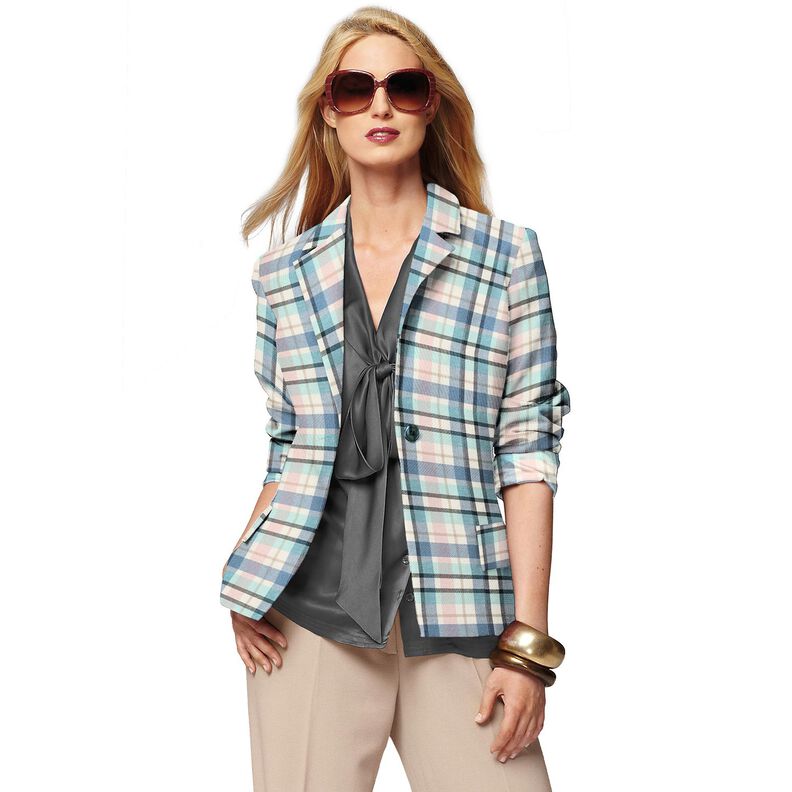 Cotton Blend Twill checked – brilliant blue/light pink,  image number 5
