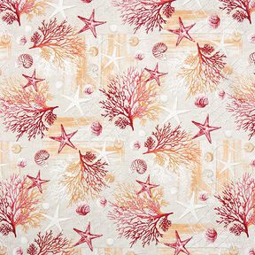 Decor Fabric Canvas Nautical Collage – red/orange, 