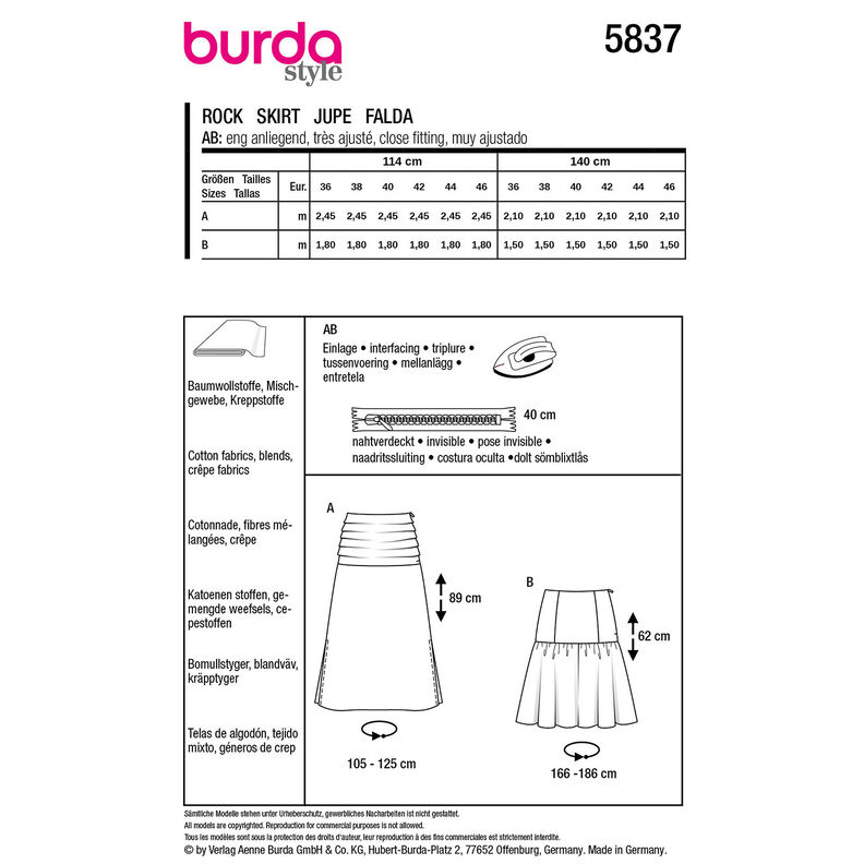 Skirt | Burda 5837 | 36-46,  image number 9
