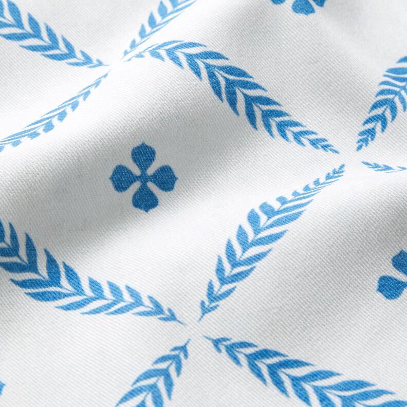 Decor Fabric Cotton Twill elegant diamonds  – white/blue,  image number 2