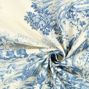 Toile de Jouy – steel blue, 