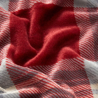 Cosy Fleece Checked – carmine/light grey, 