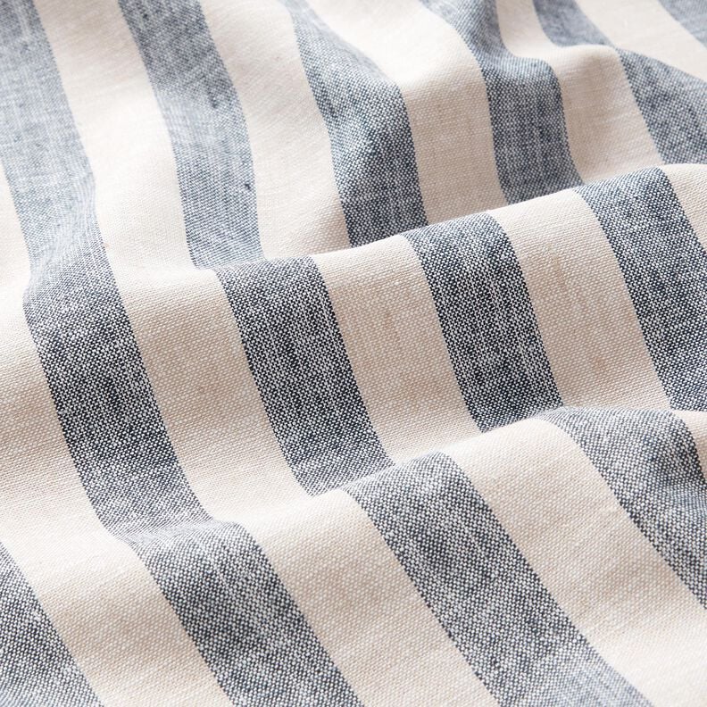 Linen Blend Stripes &ndash; natural/navy blue,  image number 2