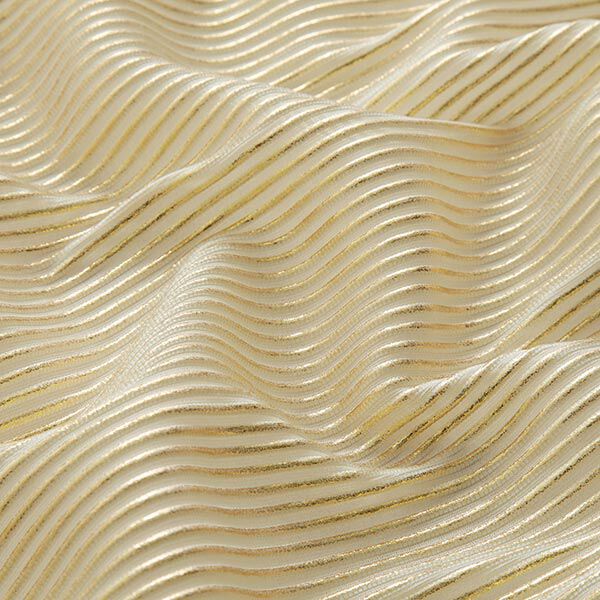 Organza lurex stripes – offwhite/gold,  image number 2