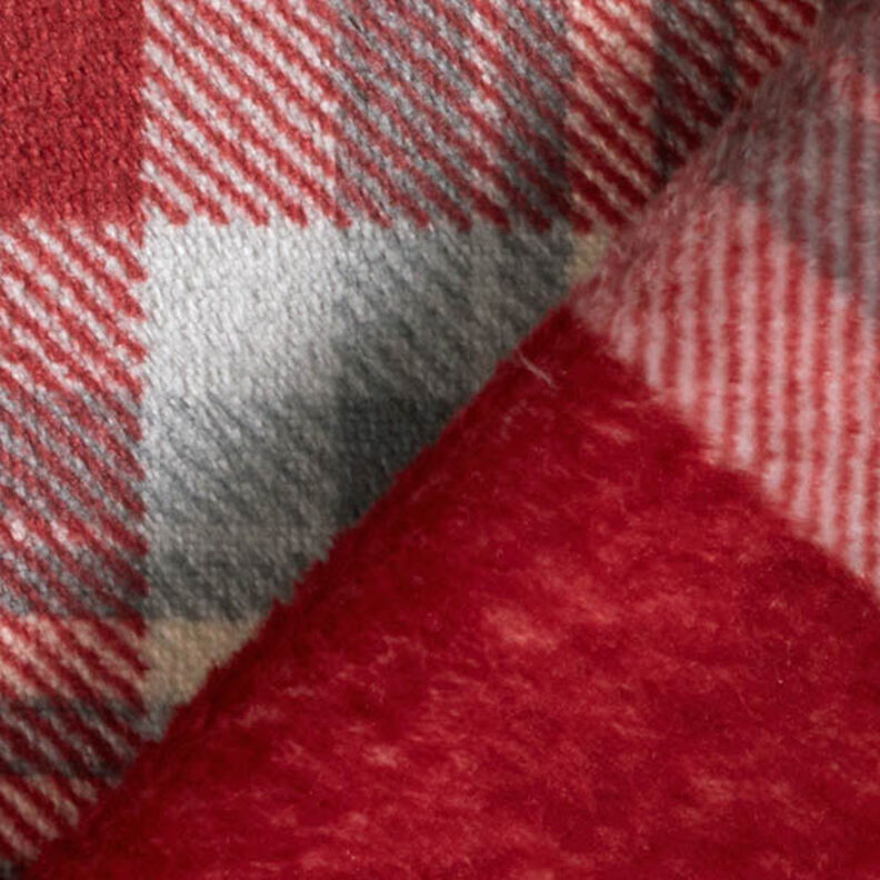 Cosy Fleece Checked – carmine/light grey,  image number 4
