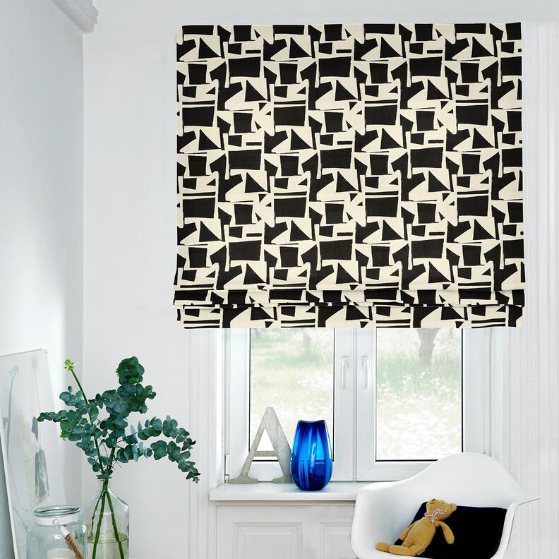 Decor Fabric Jacquard abstract, textured – black/offwhite,  image number 6