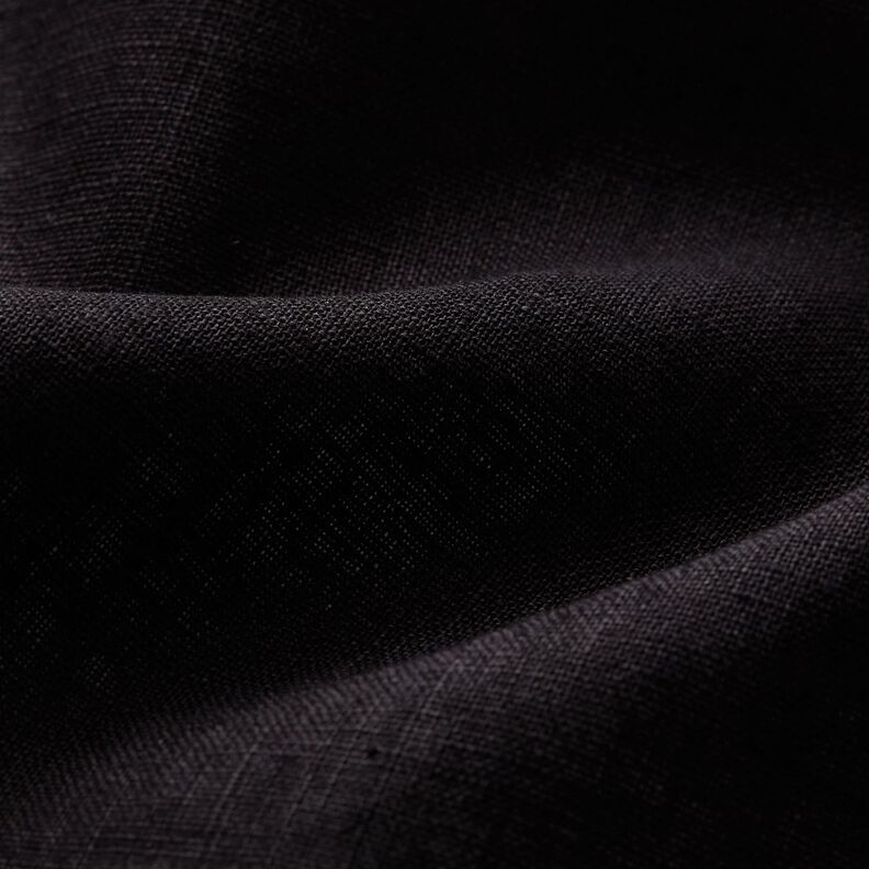 Lightweight linen blend pre-washed – black,  image number 3