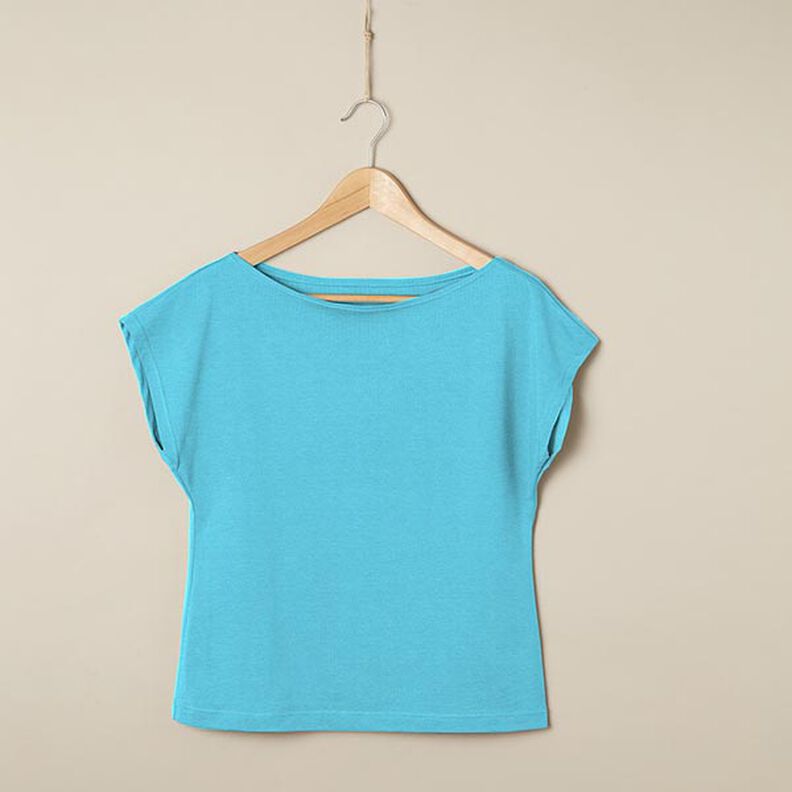 Medium Cotton Jersey Plain – turquoise,  image number 6
