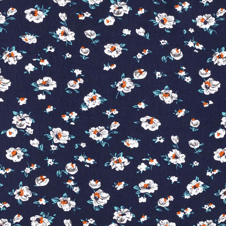Viscose fabric flower shower – midnight blue, image number 1