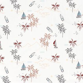 Cotton Jersey tropical beach – ivory/caramel, 