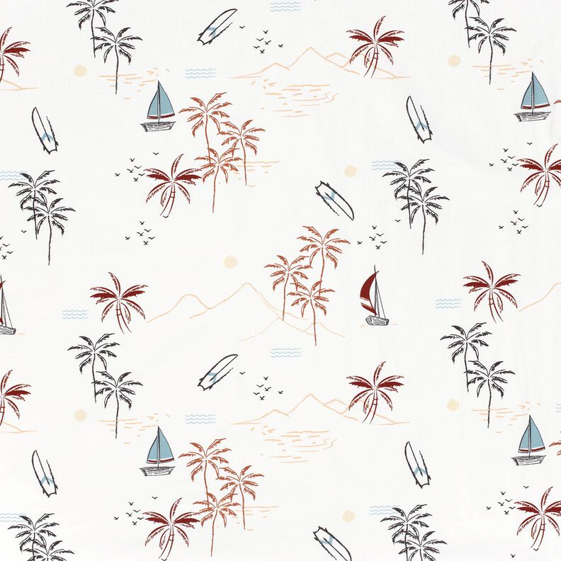 Cotton Jersey tropical beach – ivory/caramel,  image number 1