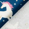 Decor Fabric Glow in the dark dancing unicorns – ocean blue/pink,  thumbnail number 4