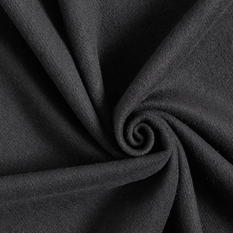 Plain Wool Blend Coating Fabric – black,  image number 1