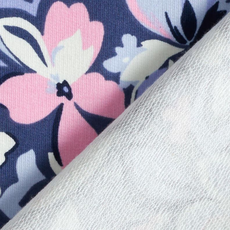 French Terry Big Flowers | Poppy Fabrics – denim blue,  image number 4