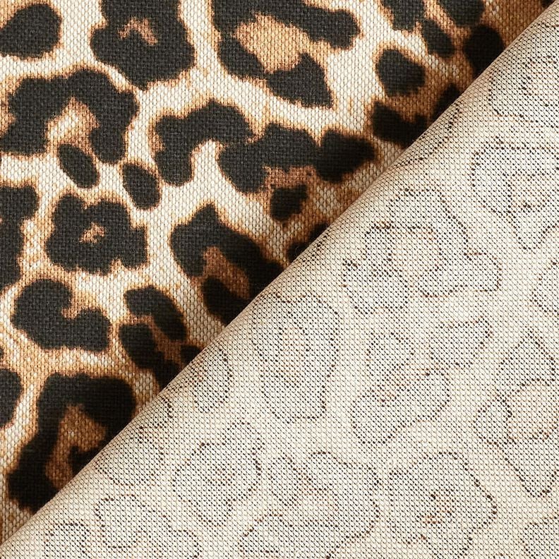 Decor Fabric Half Panama elegant leopard print – black/natural,  image number 4