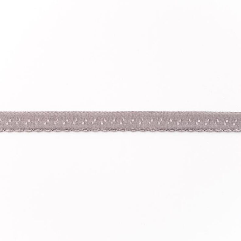 Elasticated Edging Lace [12 mm] – light grey,  image number 1