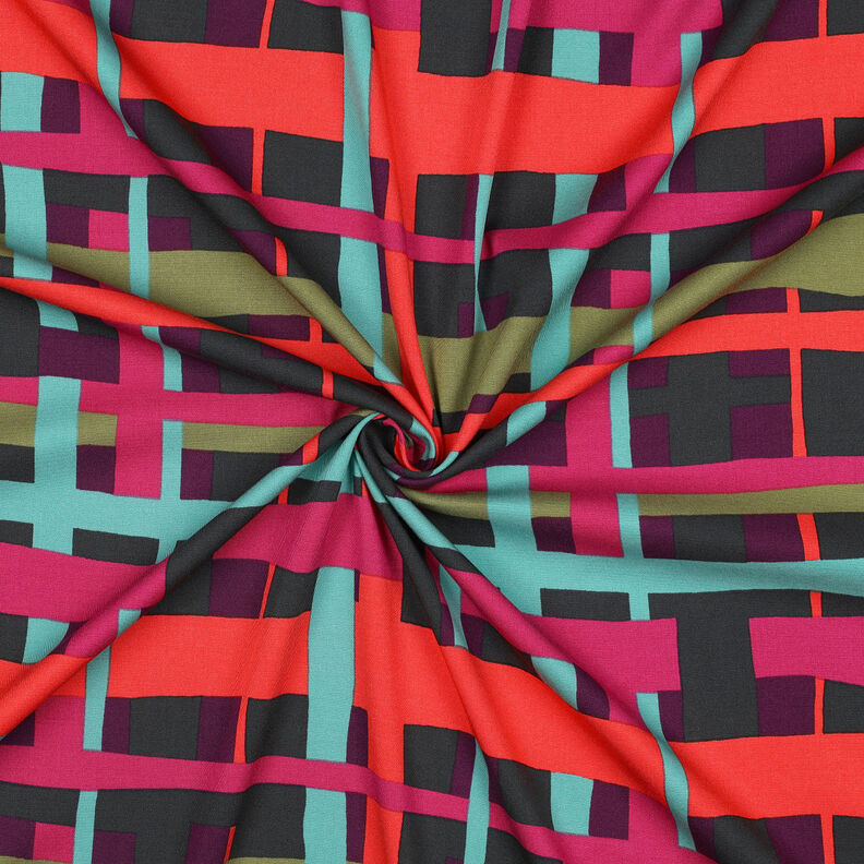 viscose fabric stretch Line Layers | Nerida Hansen – merlot/orange,  image number 3