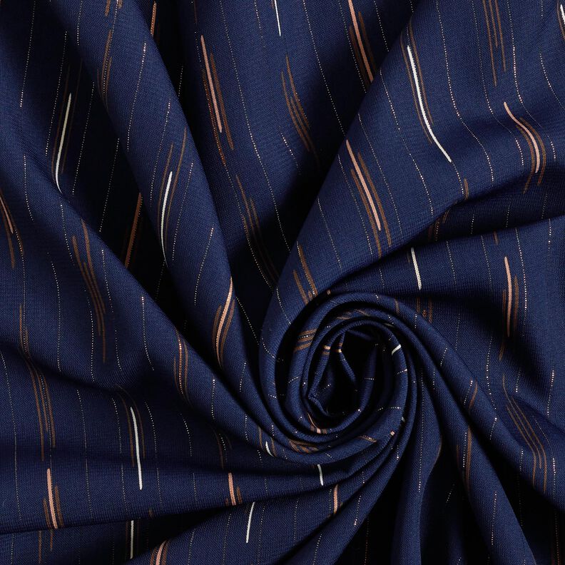 Glitter pinstripes blouse fabric – navy blue,  image number 3