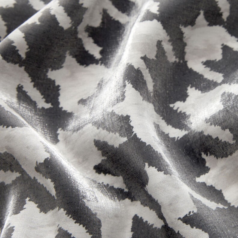 Houndstooth metallic shiny metallic viscose blend – black/white,  image number 3