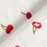 Double Gauze/Muslin embroidered cherries | Poppy Fabrics – white/fire red,  thumbnail number 4
