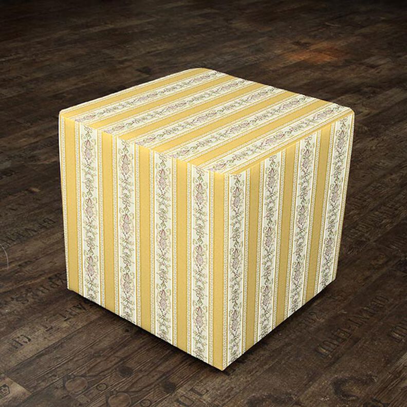 Biedermeier Stripes Jacquard Furnishing Fabric – cream/yellow,  image number 6