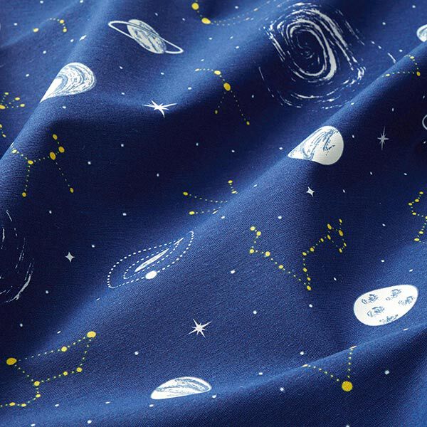 Decor Fabric Canvas Glow in the Dark Planetarium – navy blue,  image number 7