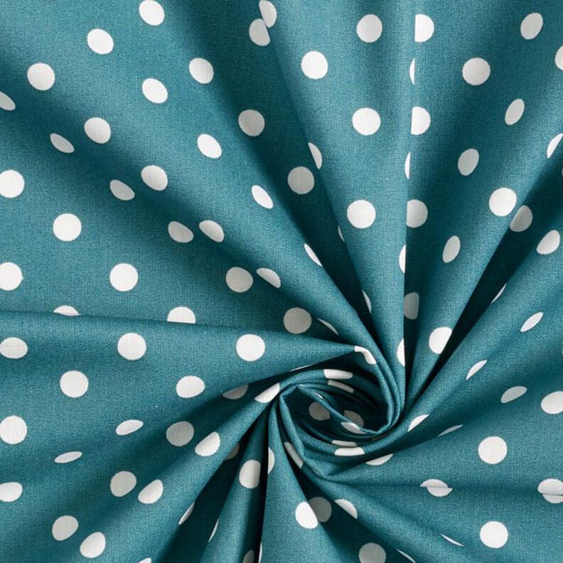 Cotton Poplin Large Dots – petrol/white,  image number 5