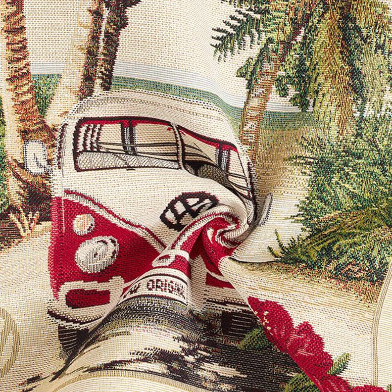 Decor Fabric Tapestry Piece VW Bus – natural/red,  image number 4