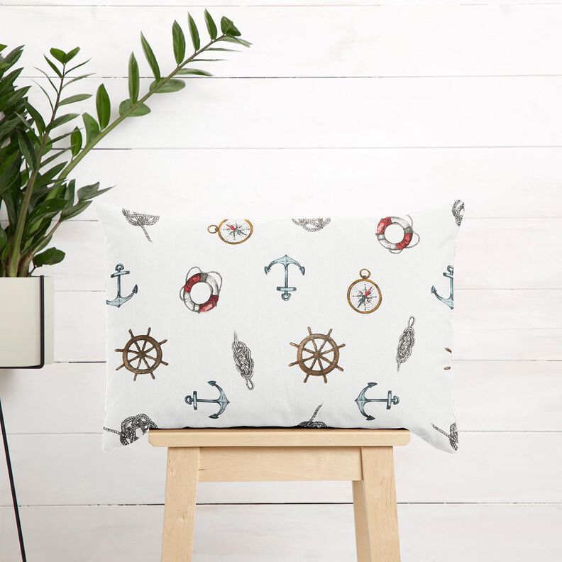 Decor Fabric Panama Nautical – white,  image number 7