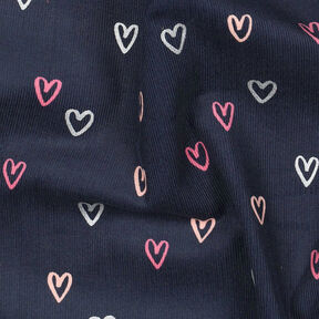 Baby Cord Hearts Foil Print | by Poppy – midnight blue/silver, 